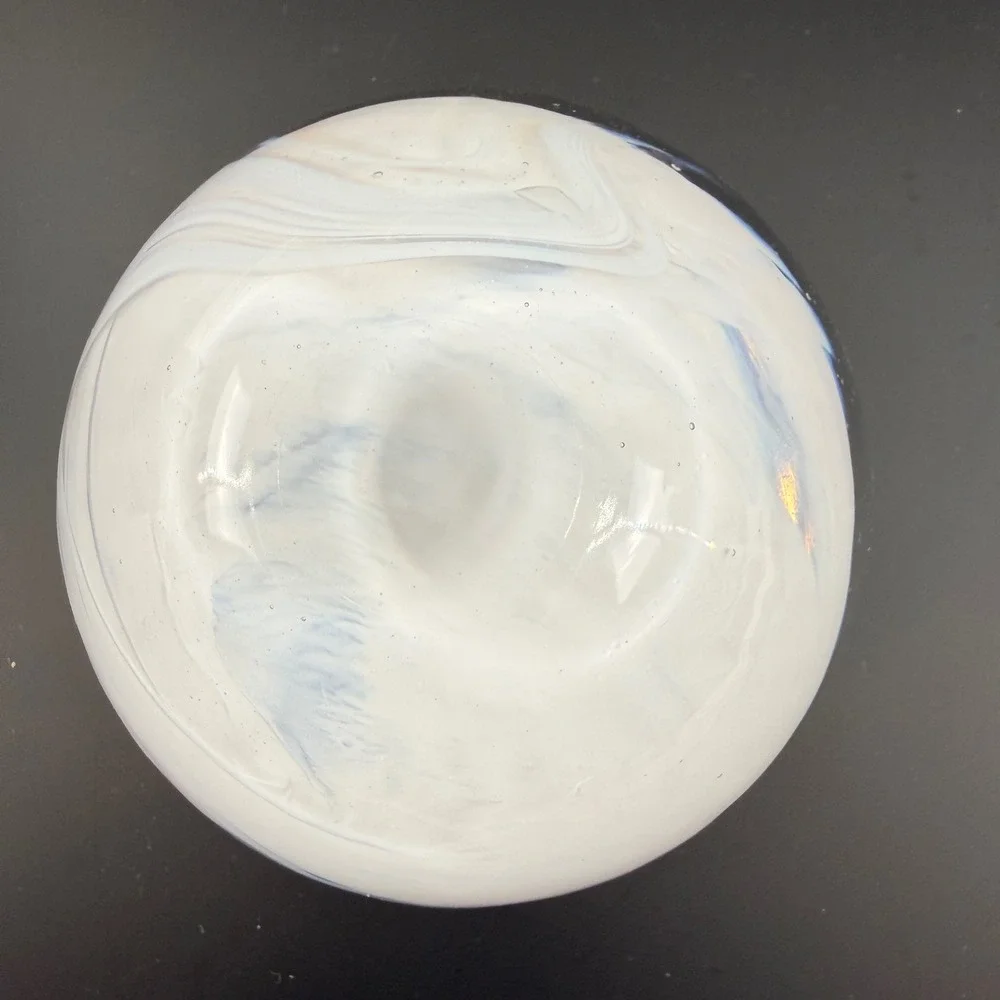 Kosta Boda Atoll White Glass Votive Candle‎ Bowl Anna Ehrner Signed with Box